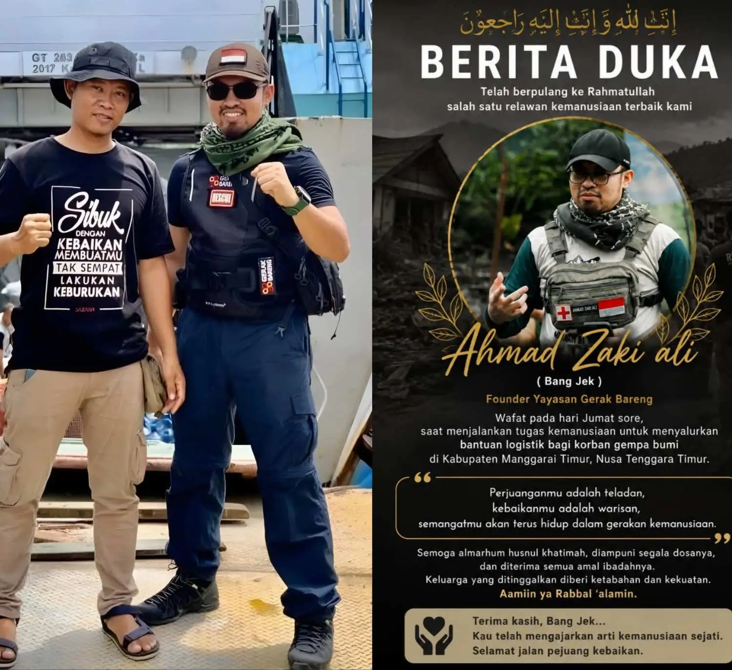 Berita Duka: Relawan Kemanusiaan Ahmad Zaki Ali Gugur Saat Bertugas di Manggarai Timur
